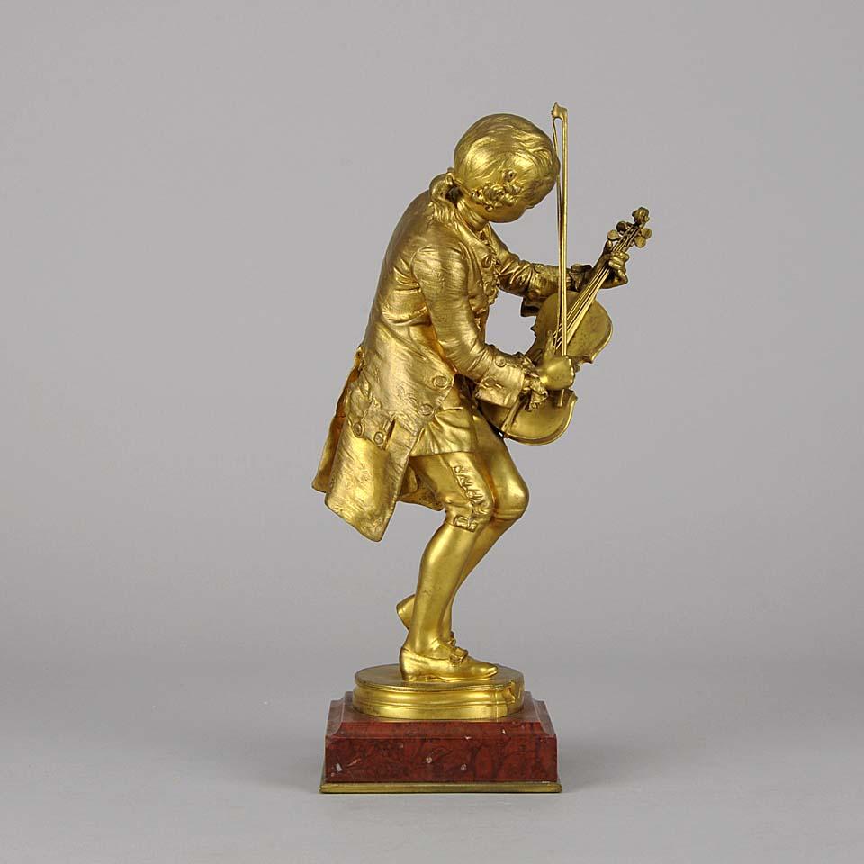 French Art Nouveau Gilt Bronze Entitled 'Mozart' by Barrias