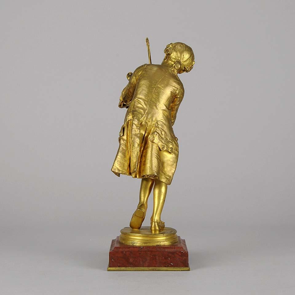 Art Nouveau Gilt Bronze Entitled 'Mozart' by Barrias In Excellent Condition In London, GB