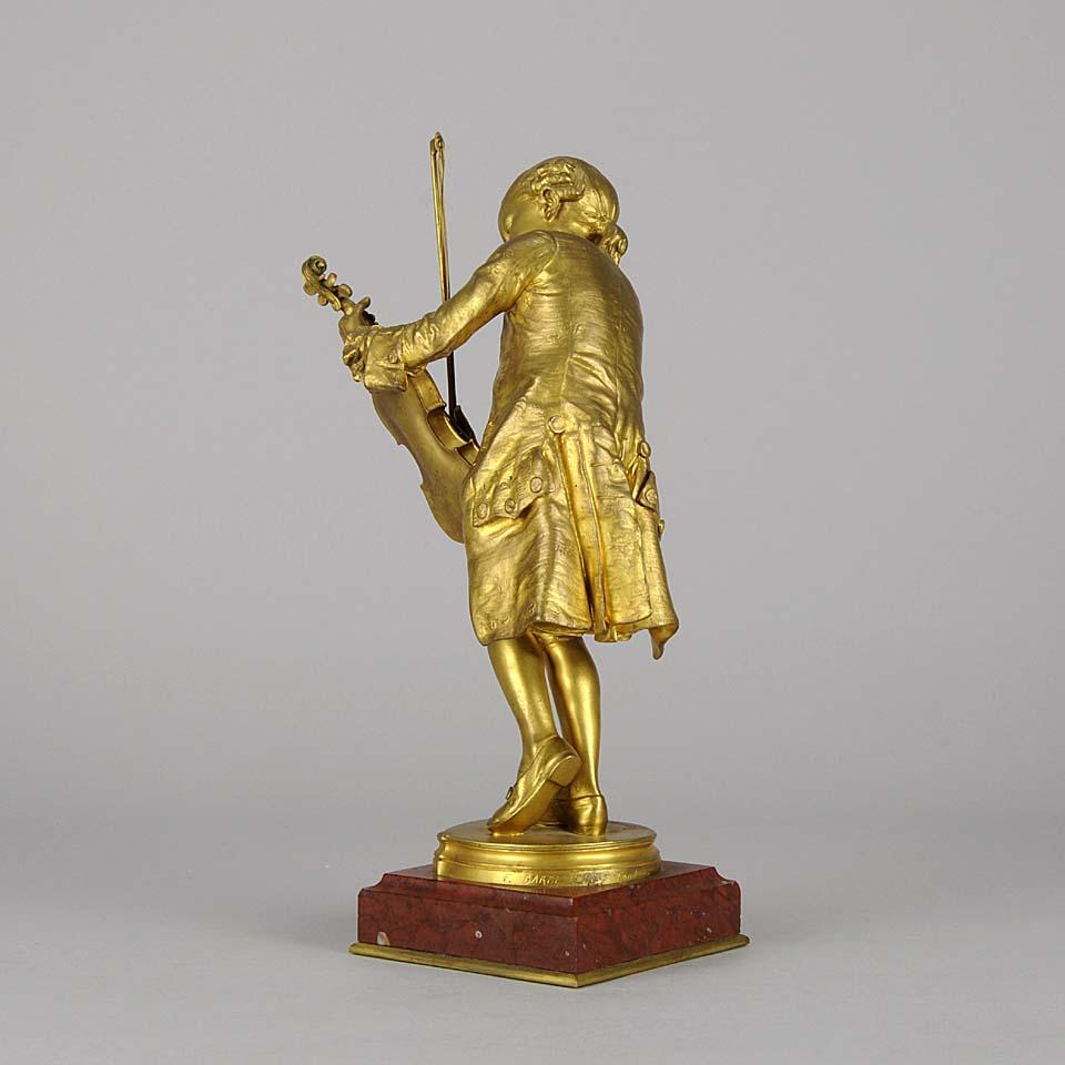 Early 20th Century Art Nouveau Gilt Bronze Entitled 'Mozart' by Barrias
