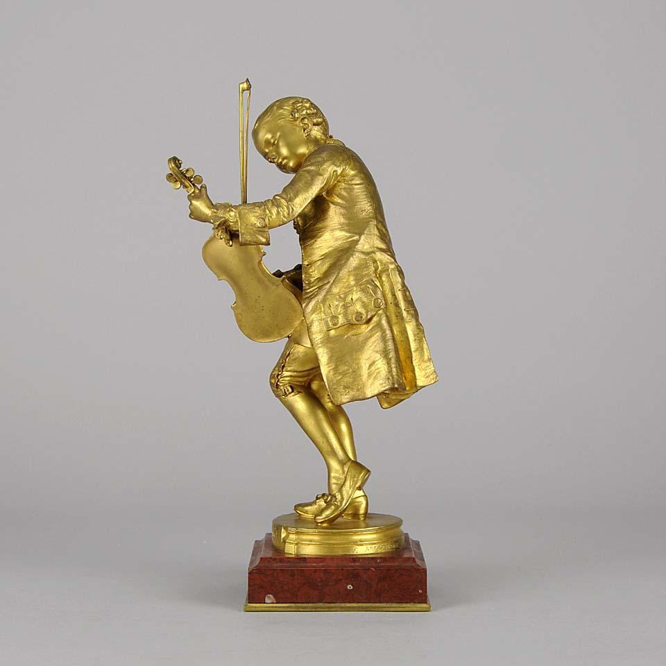Art Nouveau Gilt Bronze Entitled 'Mozart' by Barrias 1