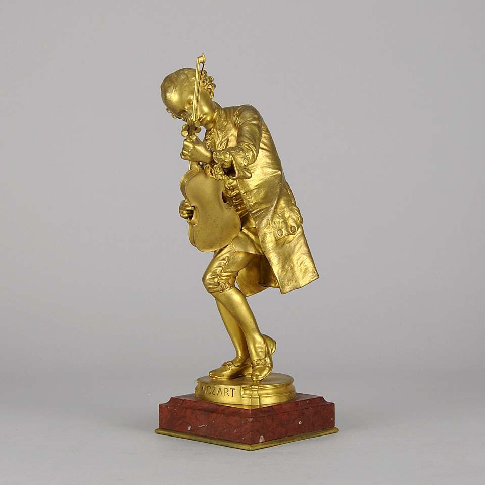 Art Nouveau Gilt Bronze Entitled 'Mozart' by Barrias 2