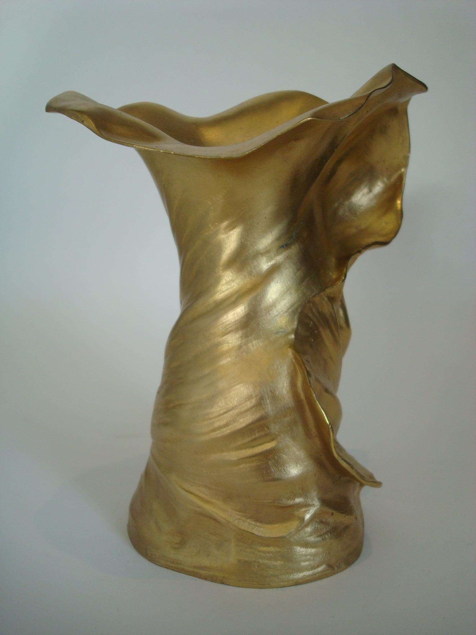 Art Nouveau Gilt-Bronze Figural Vase Signed Lerche, France, 1900´s 2