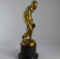 Art Nouveau gilt bronze figure Atalanta