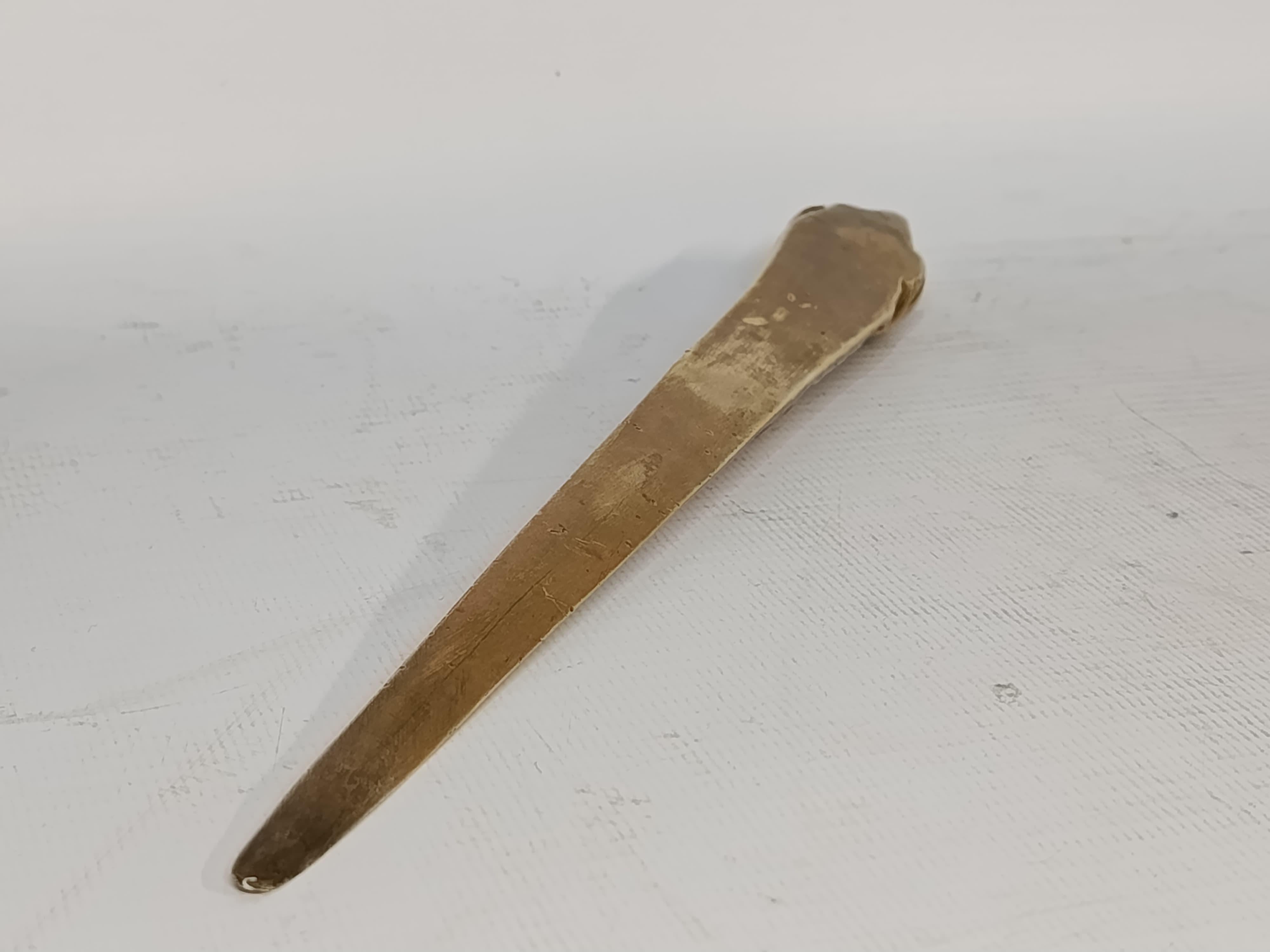 French Art Nouveau gilt bronze letter opener, France, circa 1910 E. bernadaud For Sale