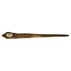 Art Nouveau gilt bronze letter opener, France, circa 1910 E. bernadaud