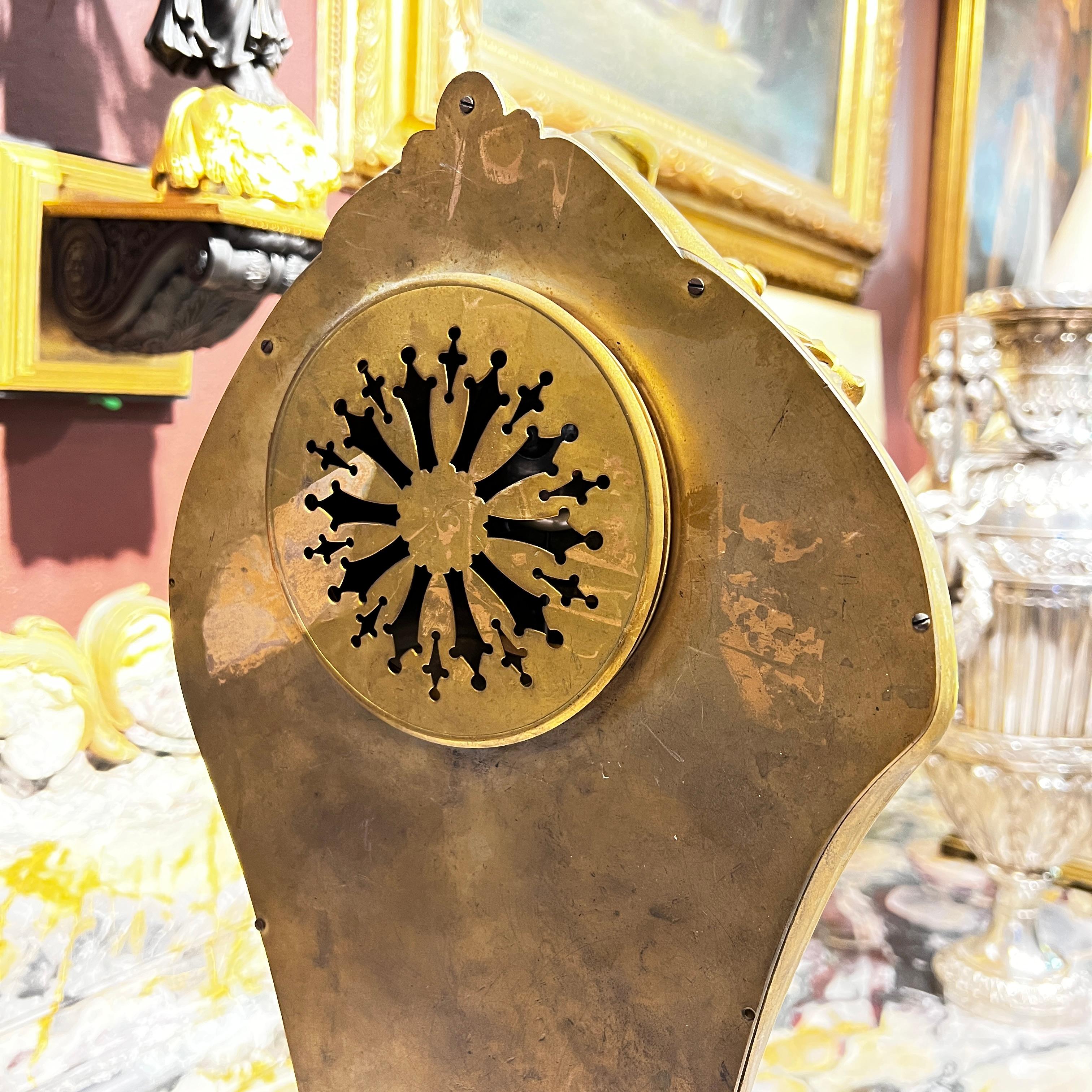 Art Nouveau Gilt Bronze Mantel Clock by A.D. Mougin 10
