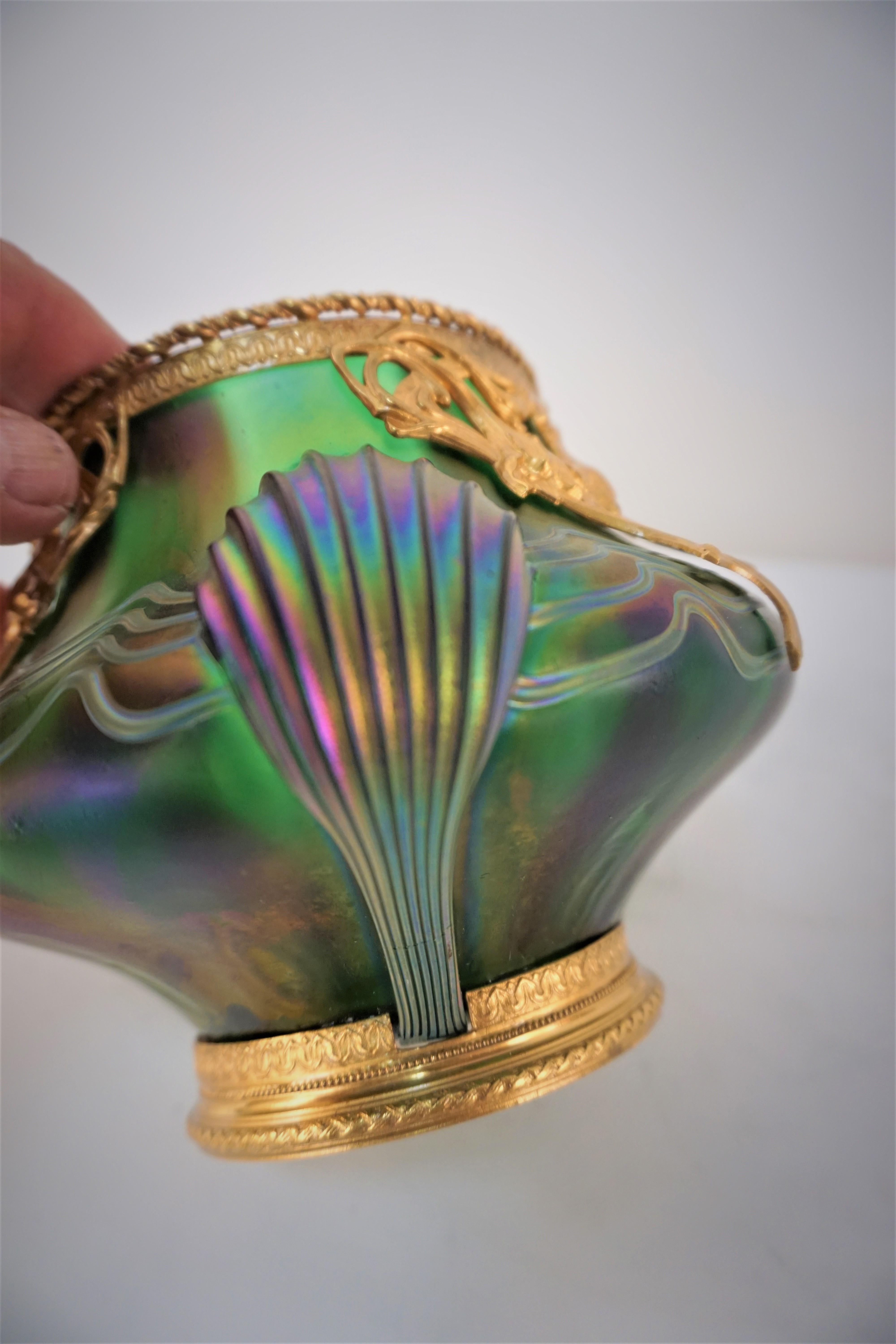 Jugendstil, vergoldete Bronze, montiert von Marcel Bing (Vergoldet)