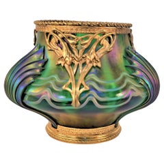 Jugendstil, vergoldete Bronze, montiert von Marcel Bing