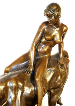 Art Nouveau Gilt Bronze Sculpture of Europa and the Bull