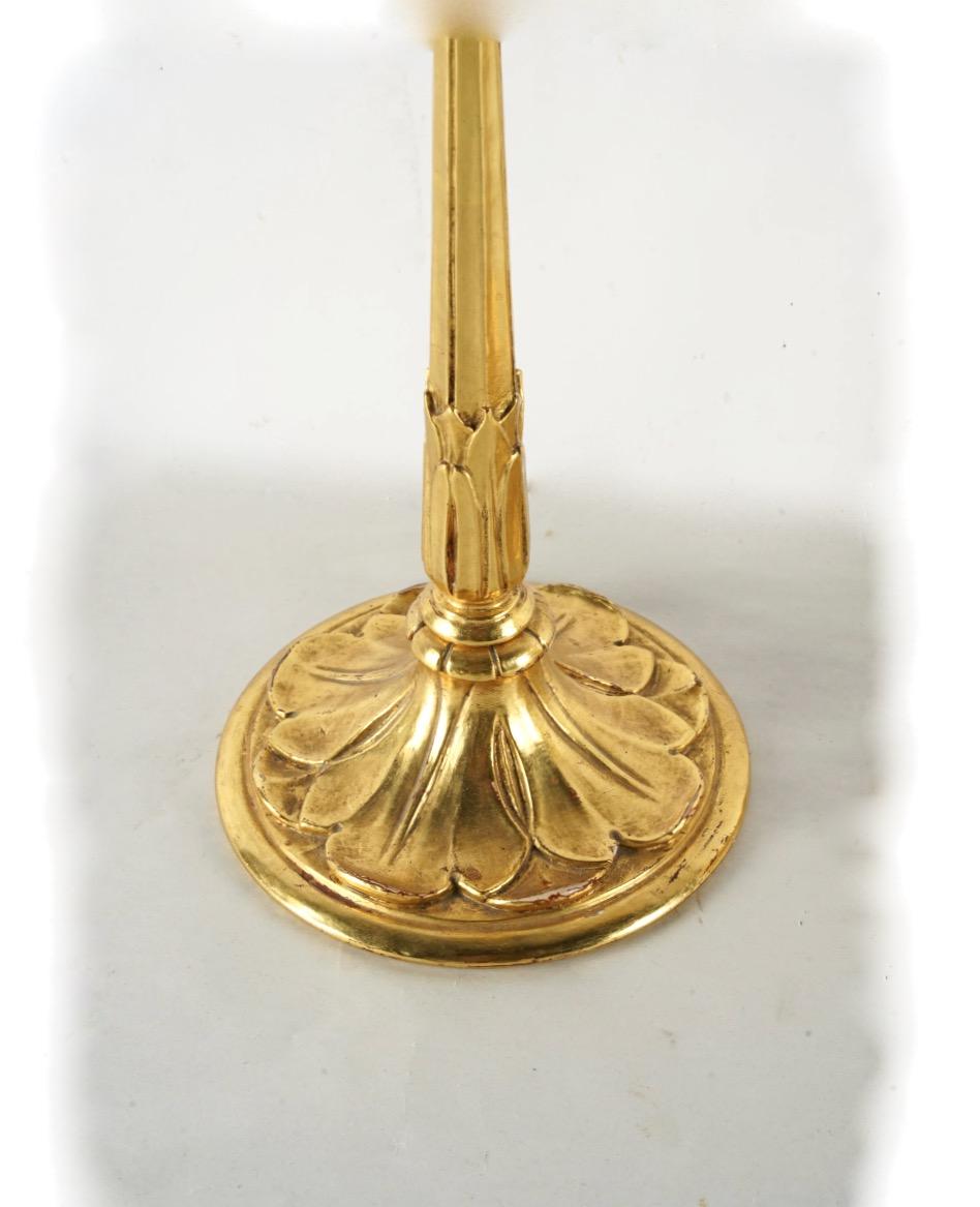 Gold Leaf Art Nouveau-Style Gilt Carved Candlesticks For Sale