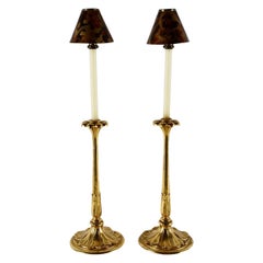 Vintage Art Nouveau-Style Gilt Carved Candlesticks