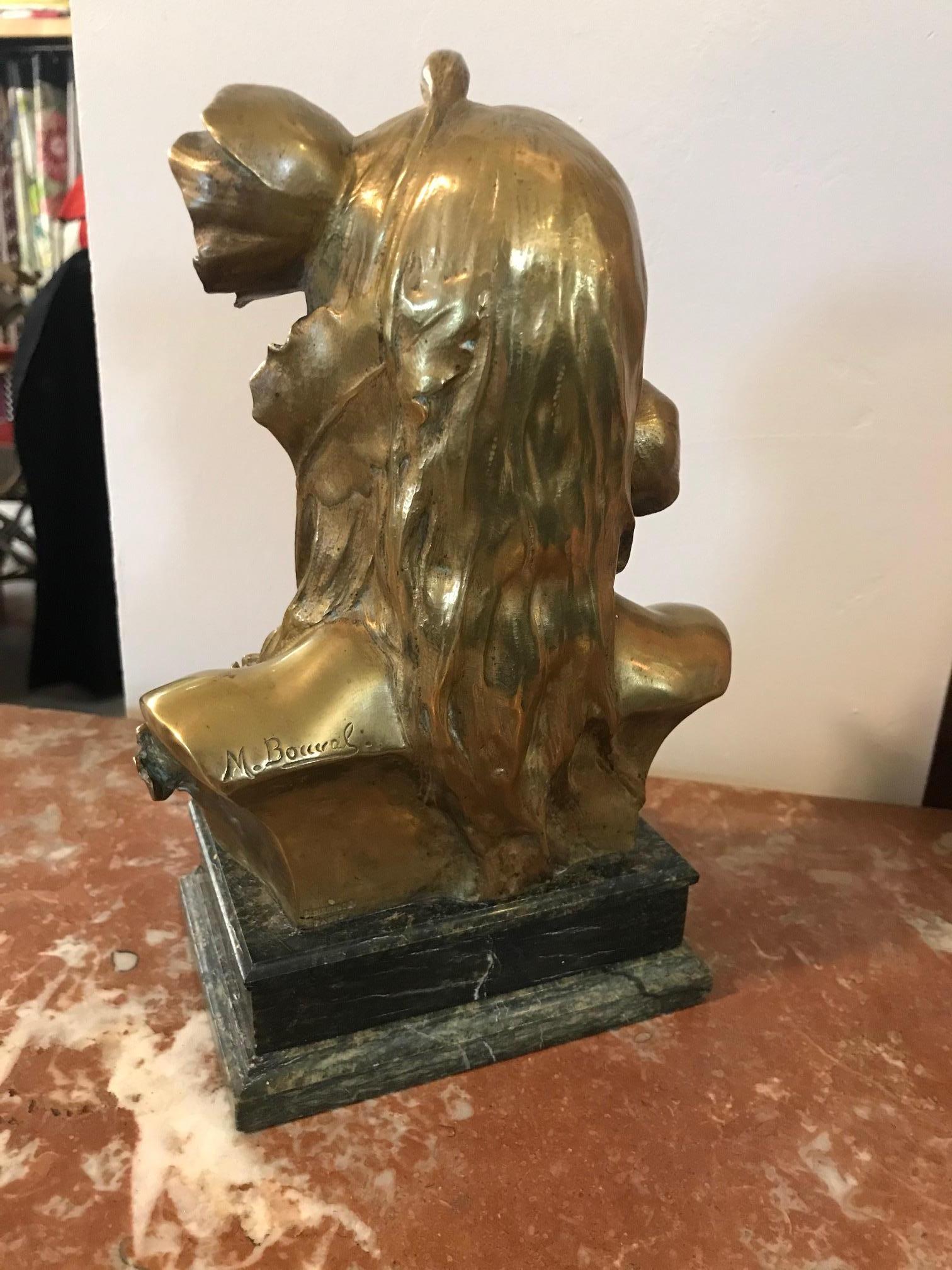 Sculpture de femme Maurice Bouval en bronze doré Art Nouveau:: années 1900 4