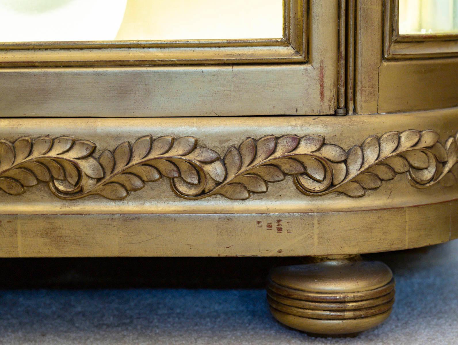 Art Nouveau, Giltwood Illuminated Display Cabinet by Emile Bernaux, circa 1910. For Sale 1