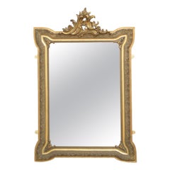 Specchio da parete in legno dorato Art Nouveau