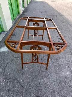 Art Nouveau glass and walnut dining Room Table by Medea , Italy