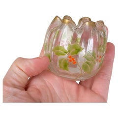 Art Nouveau Glass Bulb Vase, Attributed to Legras Montjoye, France