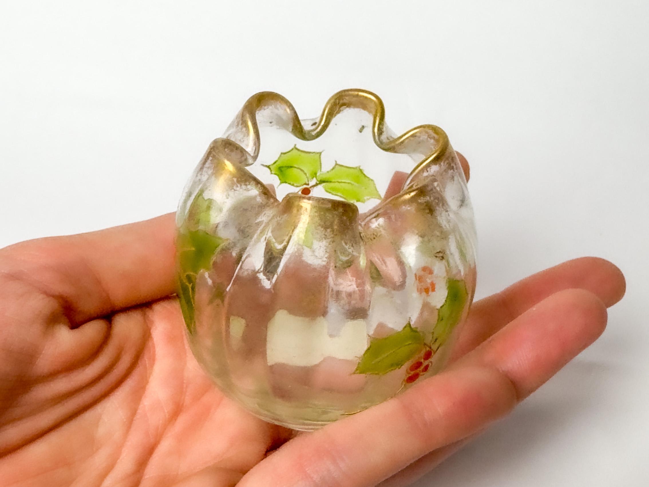 Art Nouveau Glass Bulb Vase, Legras For Sale 8