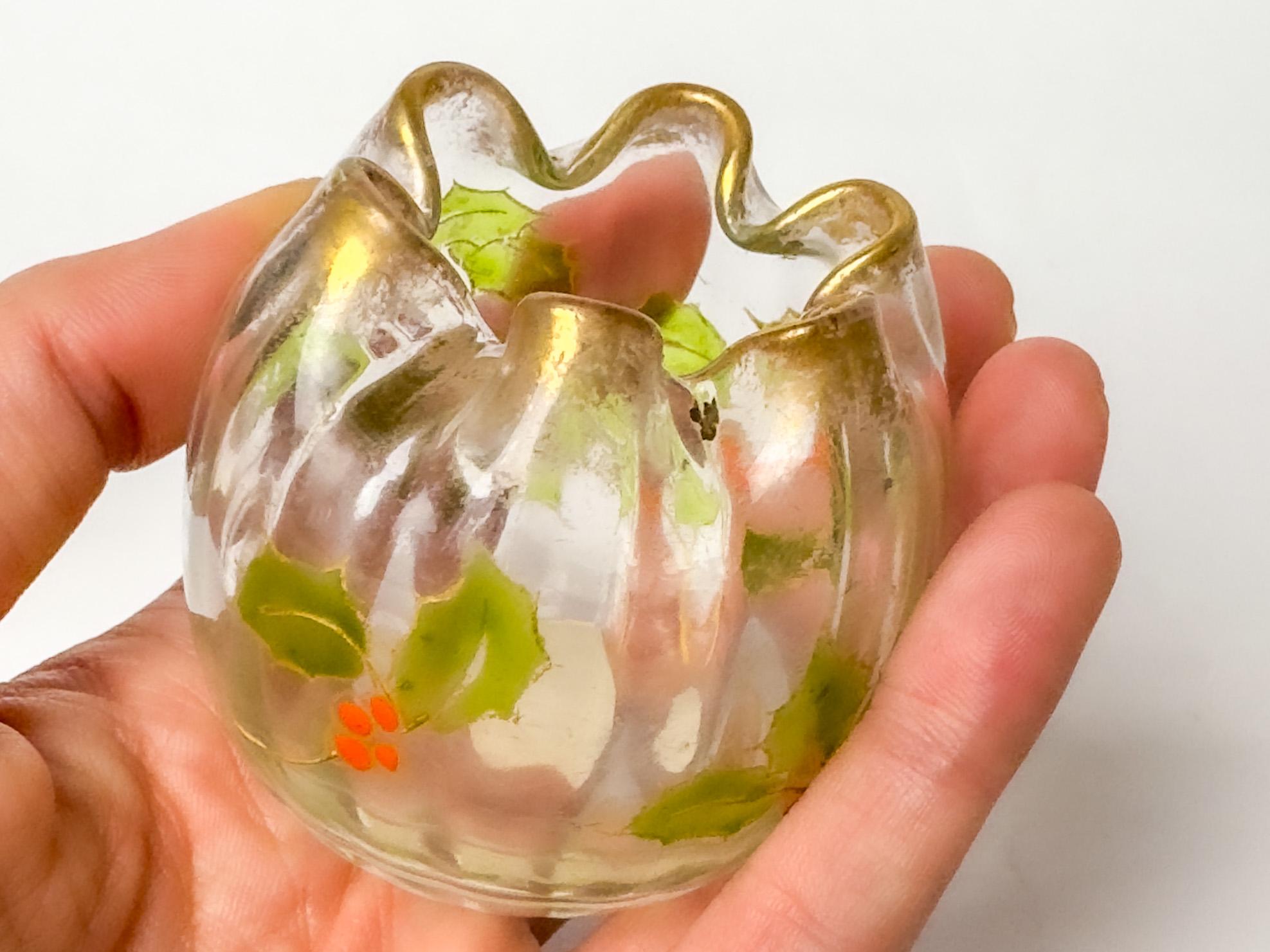 Art Nouveau Glass Bulb Vase, Legras For Sale 2