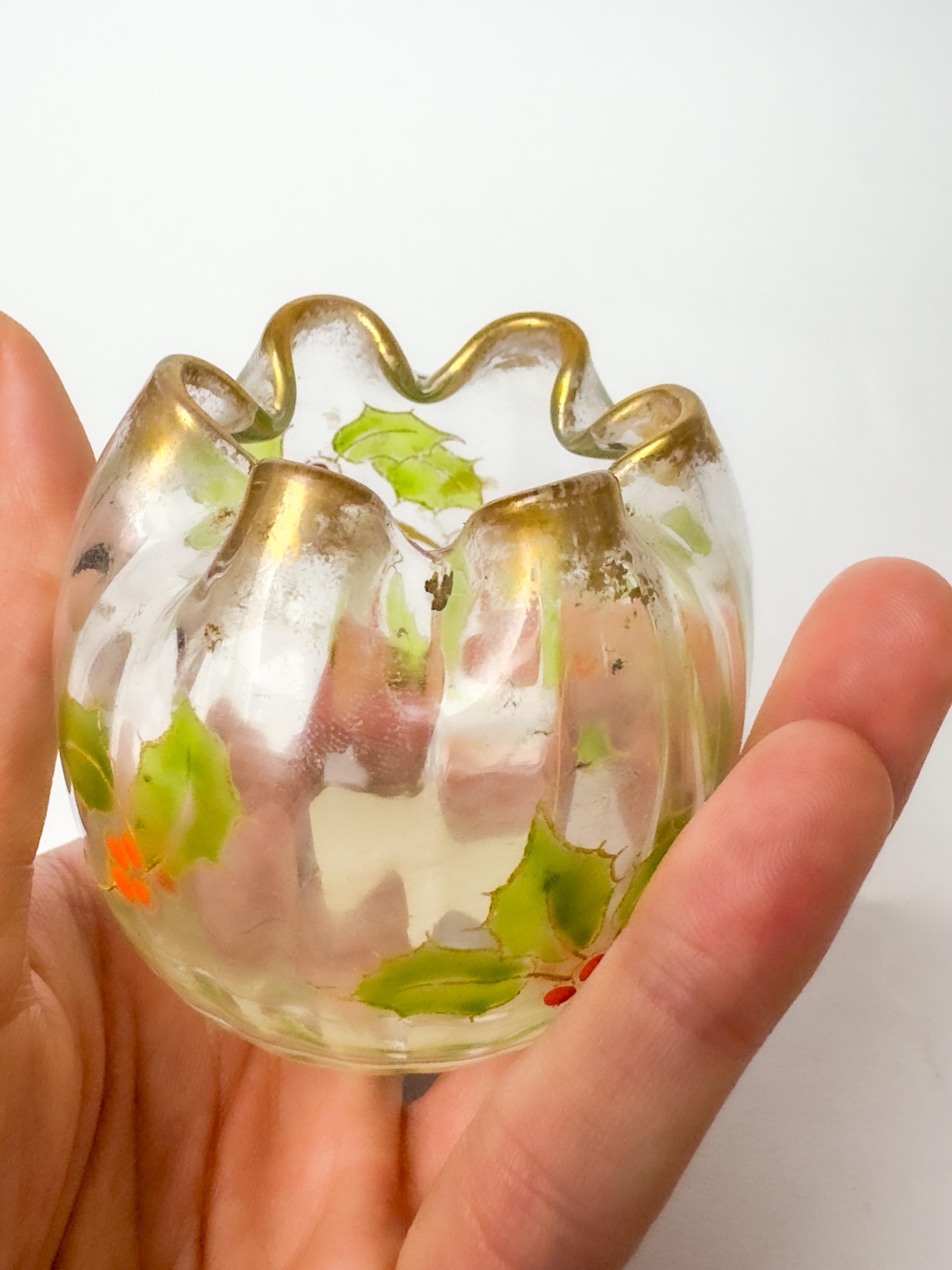 Art Nouveau Glass Bulb Vase, Legras For Sale 4