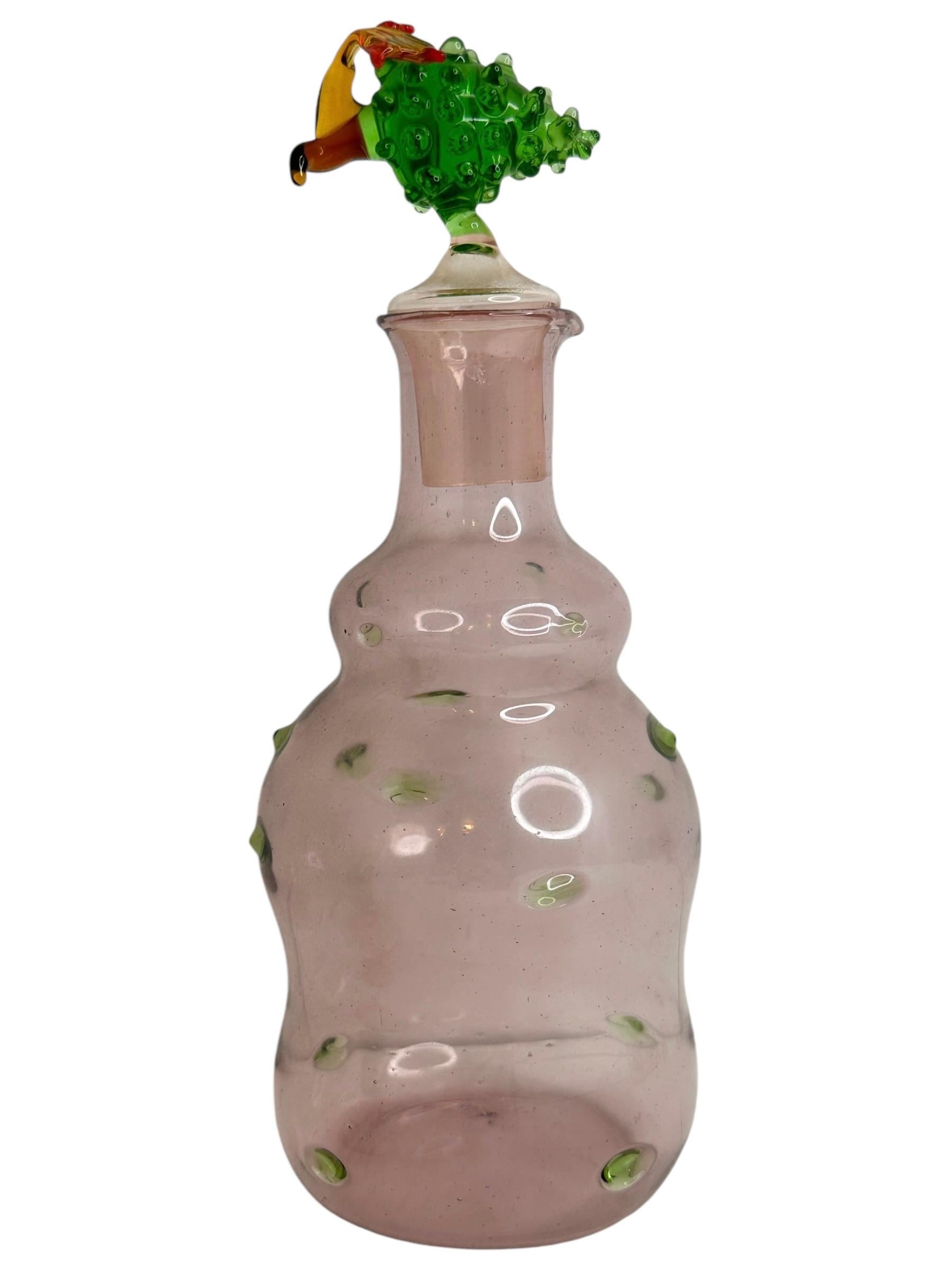 Juego de 6 copas y decantador de uvas de cristal Art Nouveau de Bimini, Vintage Austria Alemán en venta