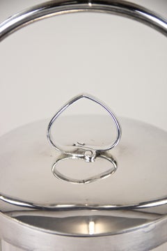 Art Nouveau Glass Jar with Silvered Lid by Berndorf, Austria, circa 1920