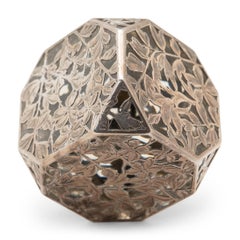 Art Nouveau Glass Paperweight with Floral Silver Overlay, c. 1910s