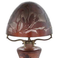 Art Nouveau glass table lamp by Émile Gallé