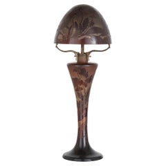 Art Nouveau glass table lamp by Émile Gallé