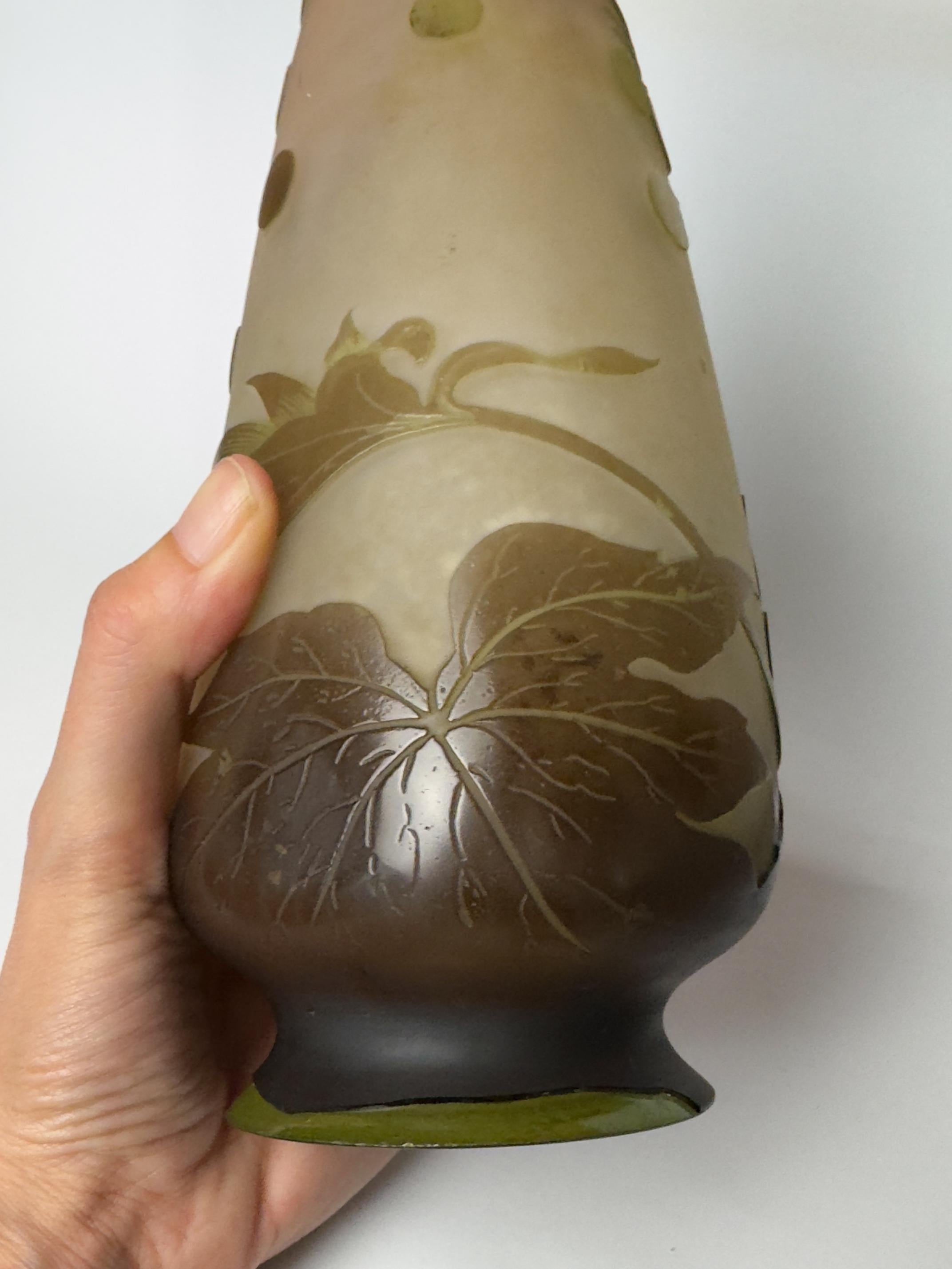 Art Nouveau Glass Vase by Gallé, France, 20th Century For Sale 9