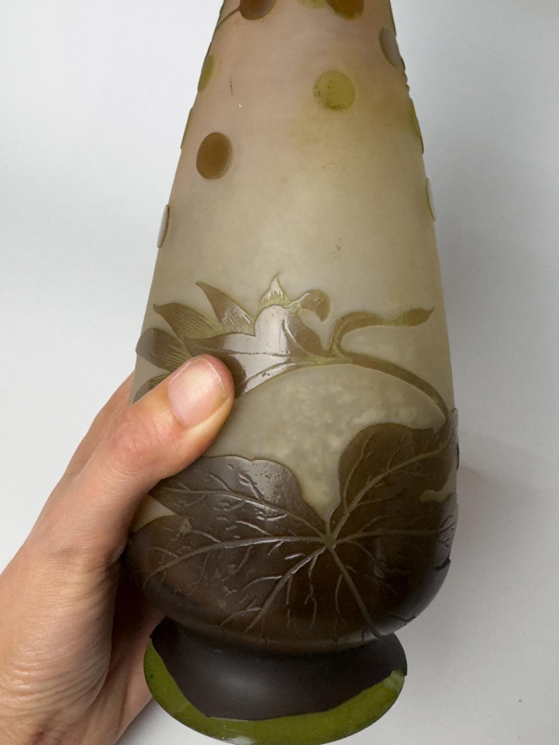 Art Nouveau Glass Vase by Gallé, France, 20th Century For Sale 10