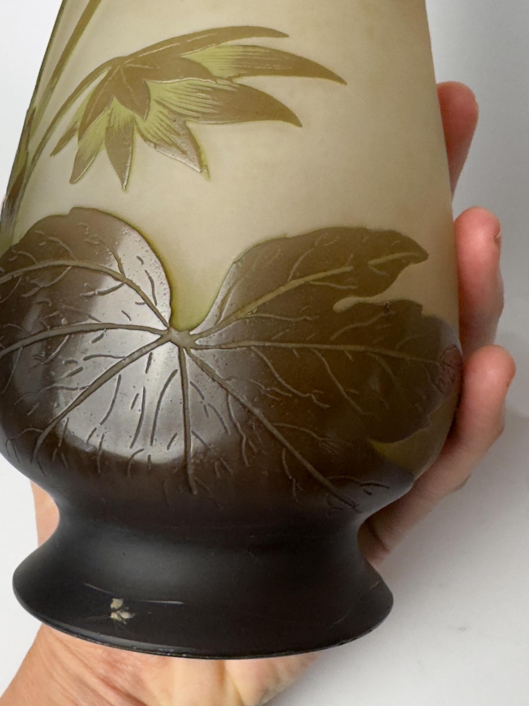 Art Nouveau Glass Vase by Gallé, France, 20th Century For Sale 12