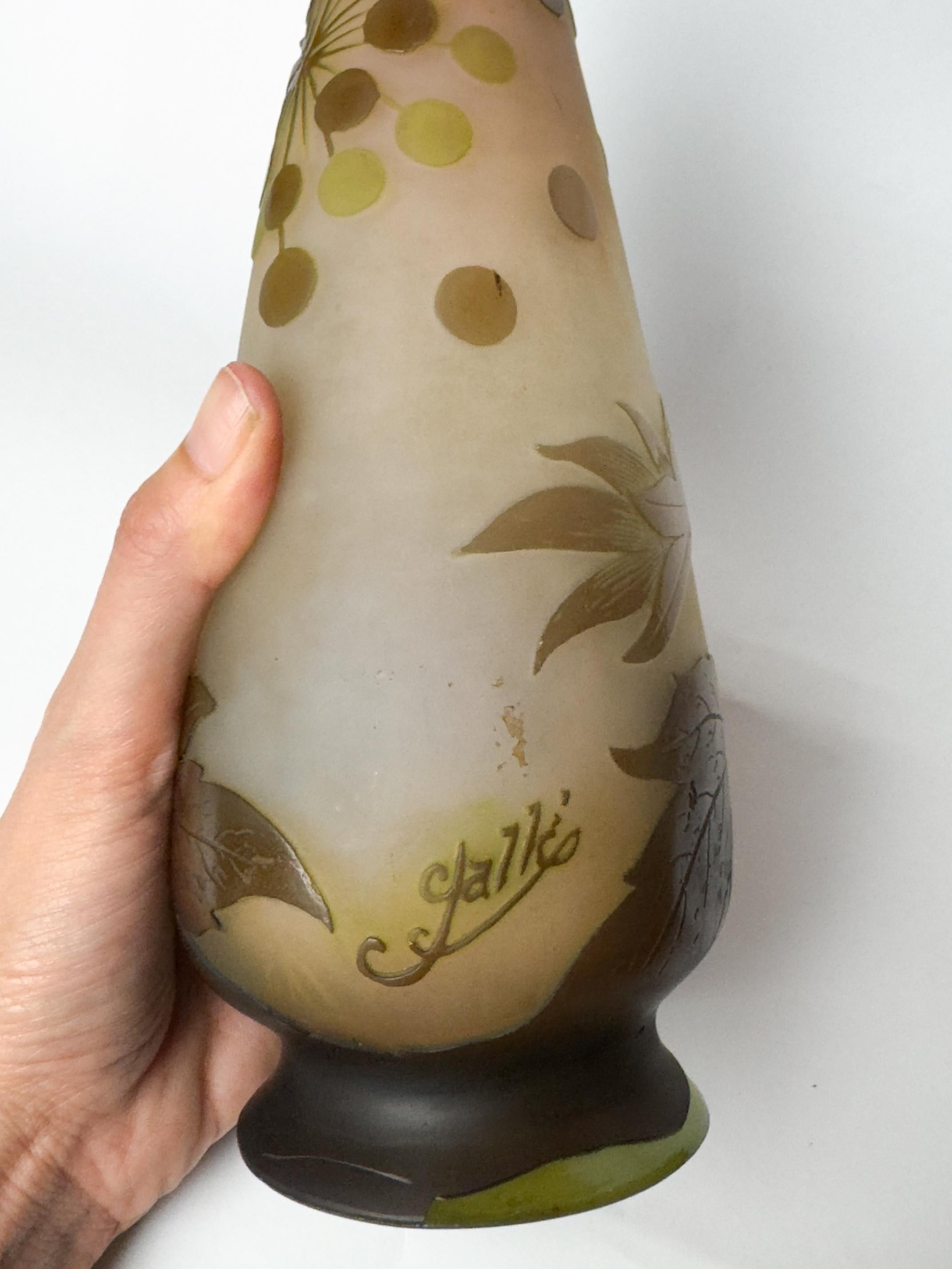 Art Nouveau Glass Vase by Gallé, France, 20th Century For Sale 13