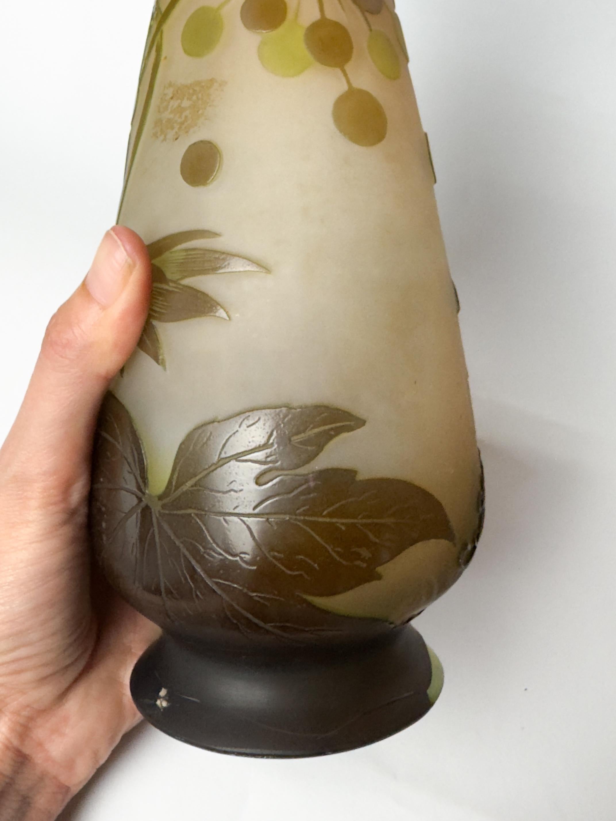 Art Nouveau Glass Vase by Gallé, France, 20th Century For Sale 14