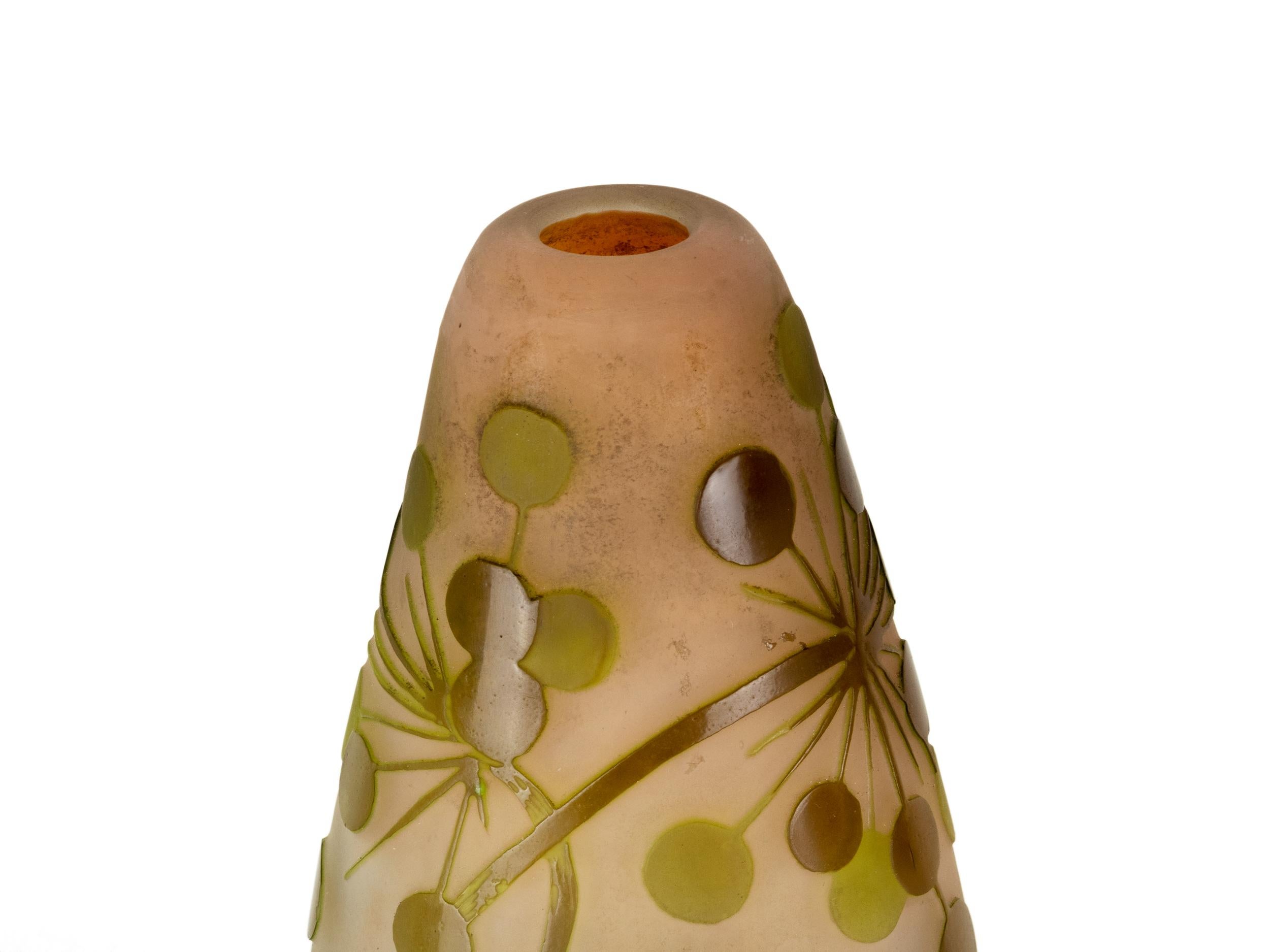 Art Nouveau Glass Vase by Gallé, France, 20th Century For Sale 1