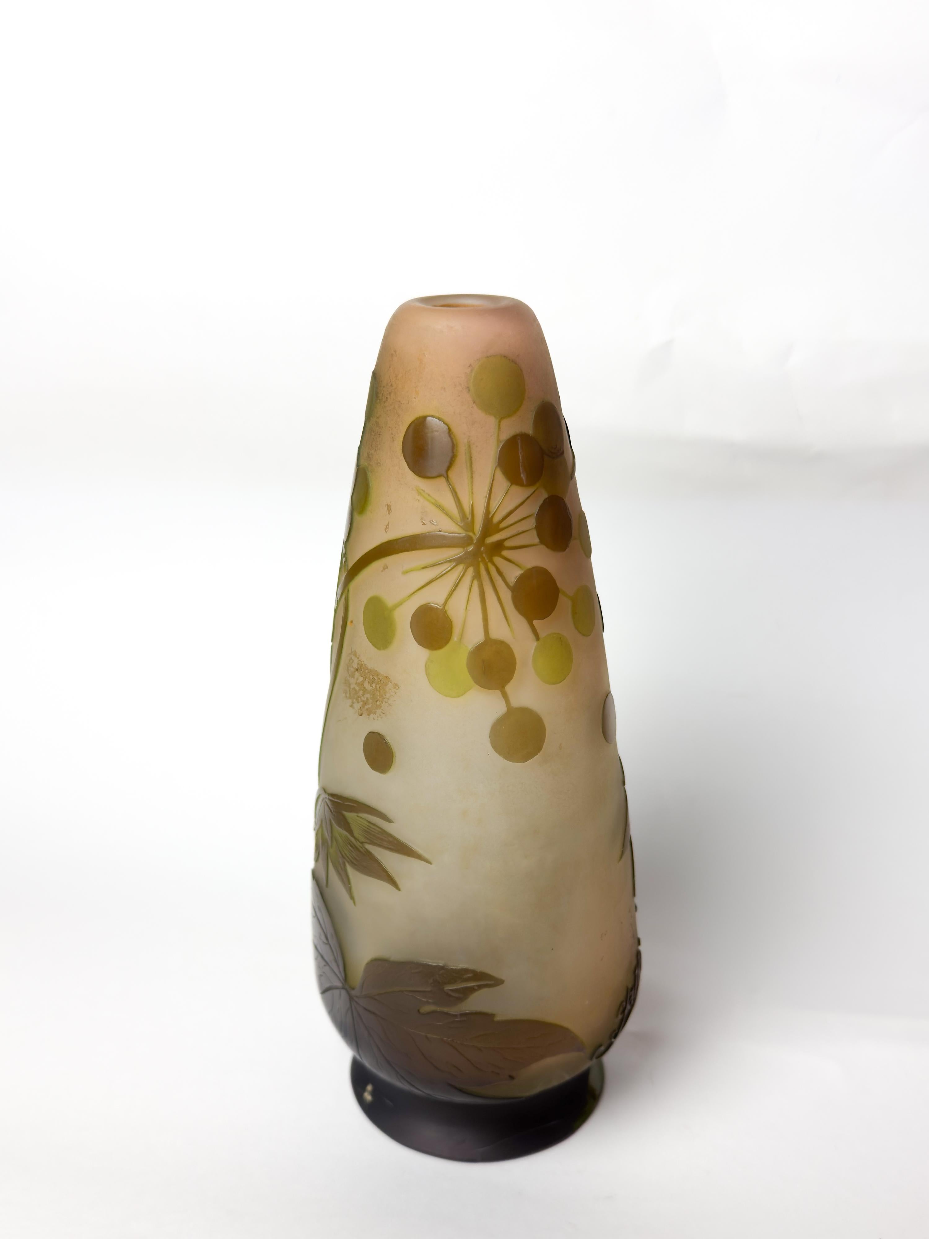 Art Nouveau Glass Vase by Gallé, France, 20th Century For Sale 2