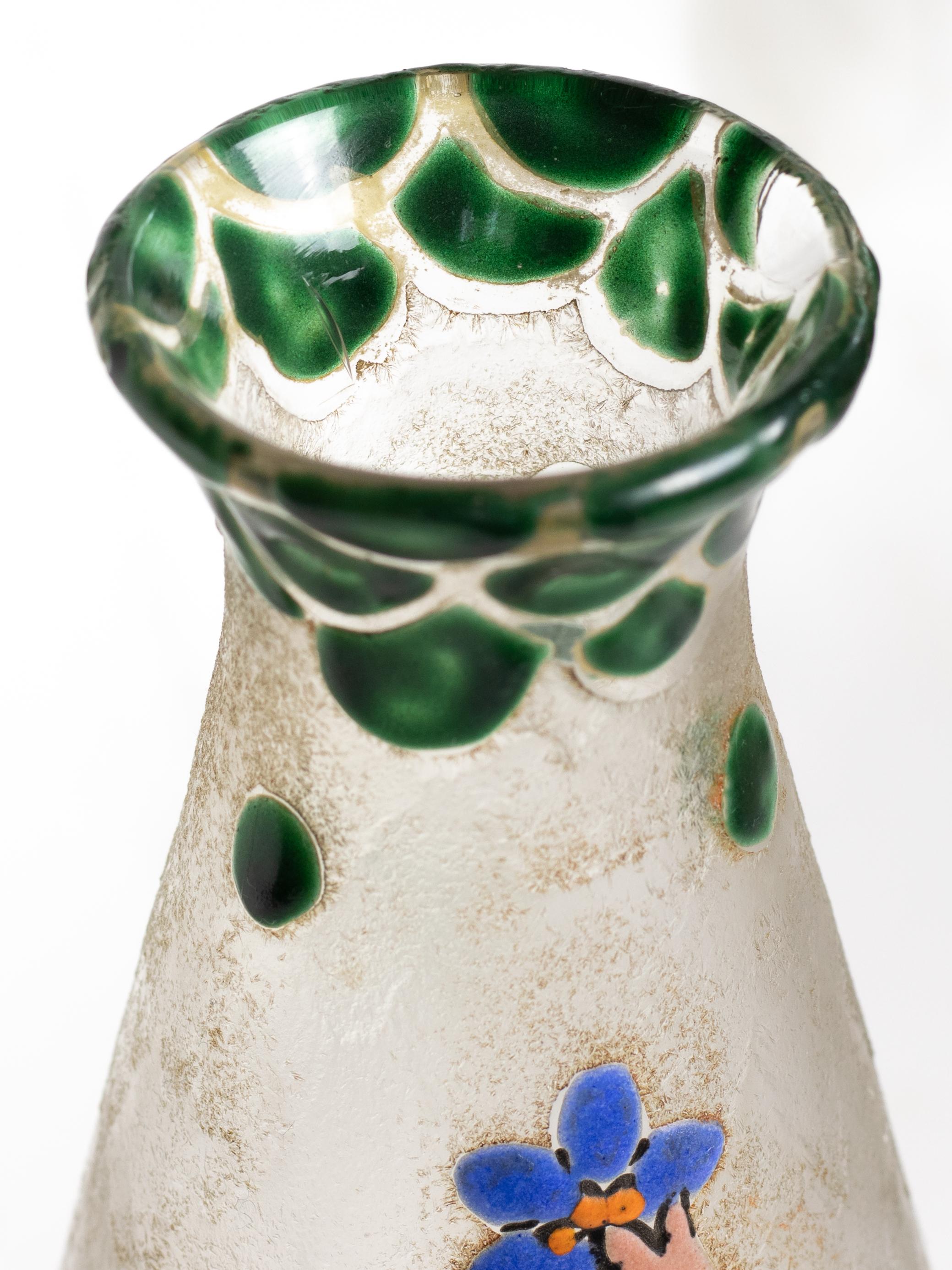 Art Nouveau Glass Vase by Legras, 20th Century For Sale 1