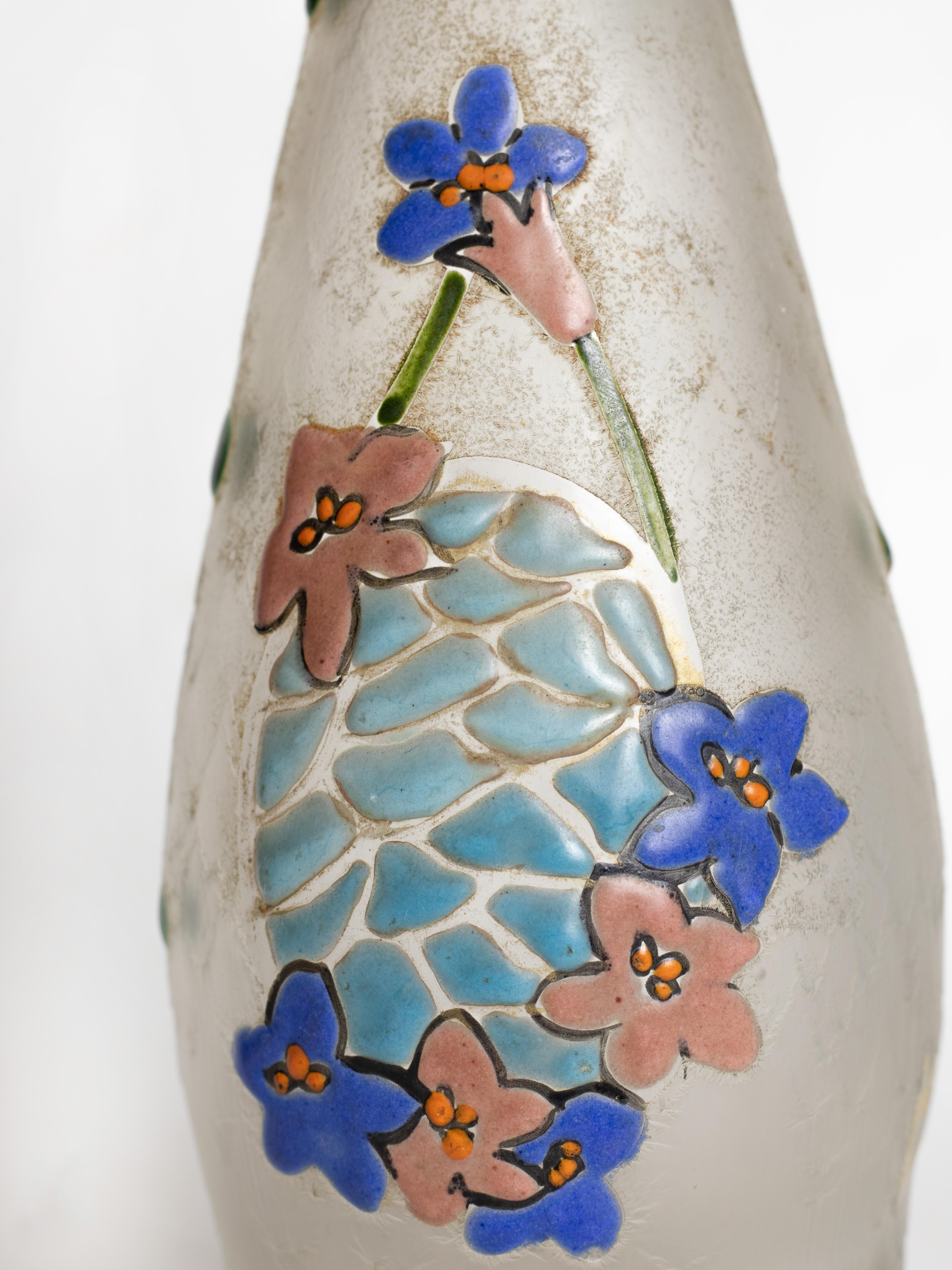 Art Nouveau Glass Vase by Legras, 20th Century For Sale 2