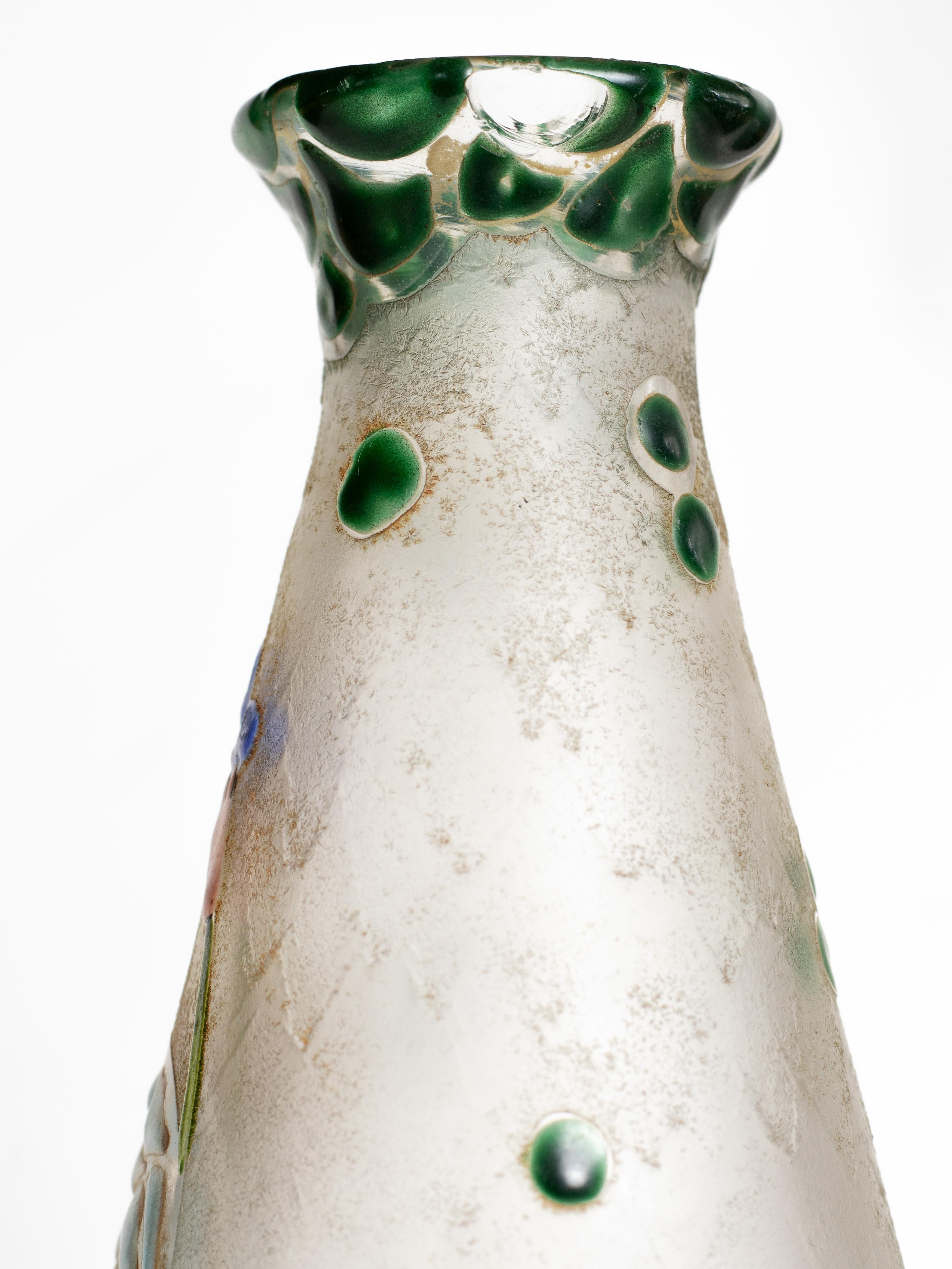 Art Nouveau Glass Vase by Legras, 20th Century For Sale 3