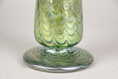 Vaso in vetro Art Nouveau di Loetz, Phaenomen Genre 6893 Green, Bohemia 1899 ca.