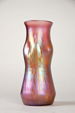Art Nouveau Glass Vase by Loetz Witwe - Decor Medici Pink Iridescent, CZ, 1902