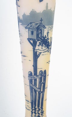 Vase en verre Art Nouveau de l'artiste De Vez.