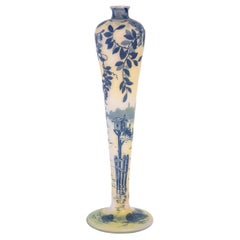 Art Nouveau Glass Vase by the Artist De Vez.