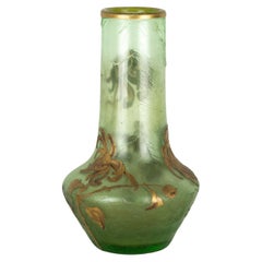 Jarrón de cristal Art Nouveau, Mont Joye, Francia, 1880-1900