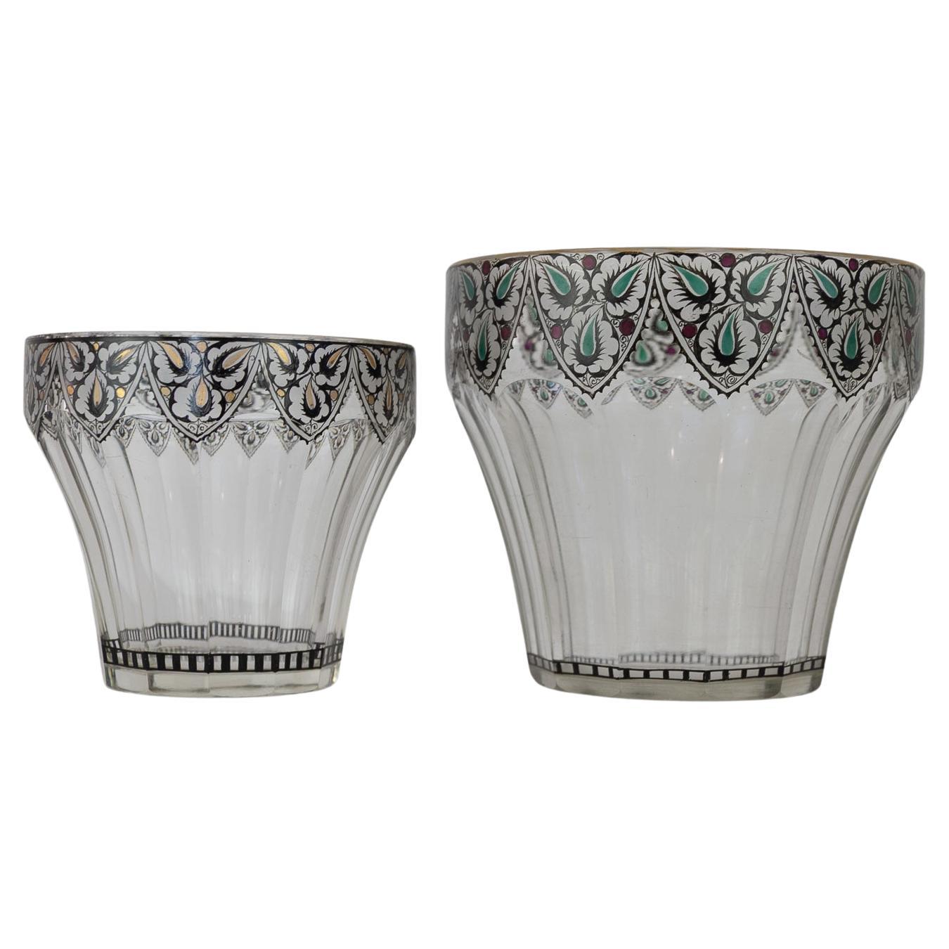 Art Nouveau Glass Vases, 1920s. Set of 2.