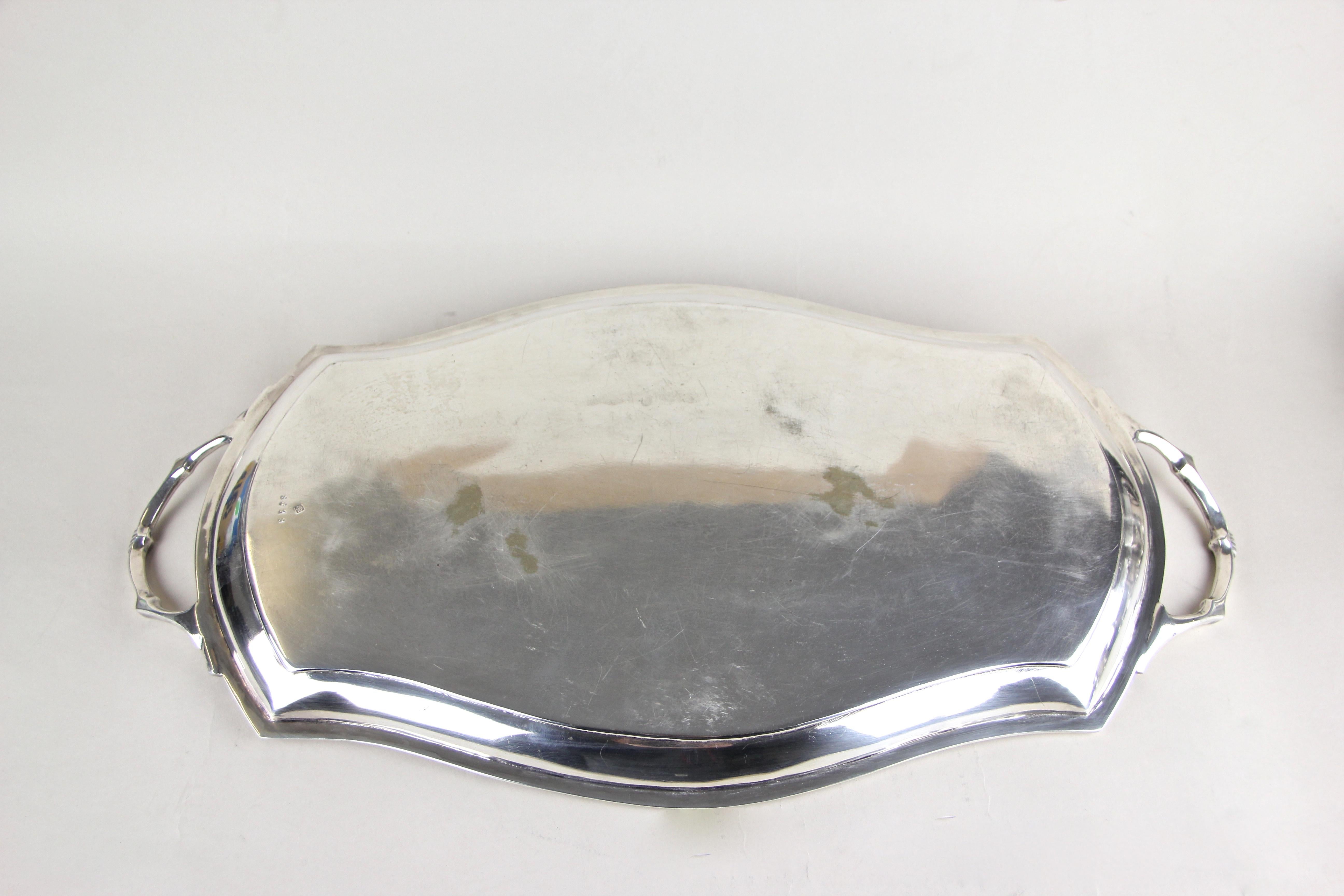 Art Nouveau Glasses on Silvered Tray by Argentor, Vienna, circa 1910 8