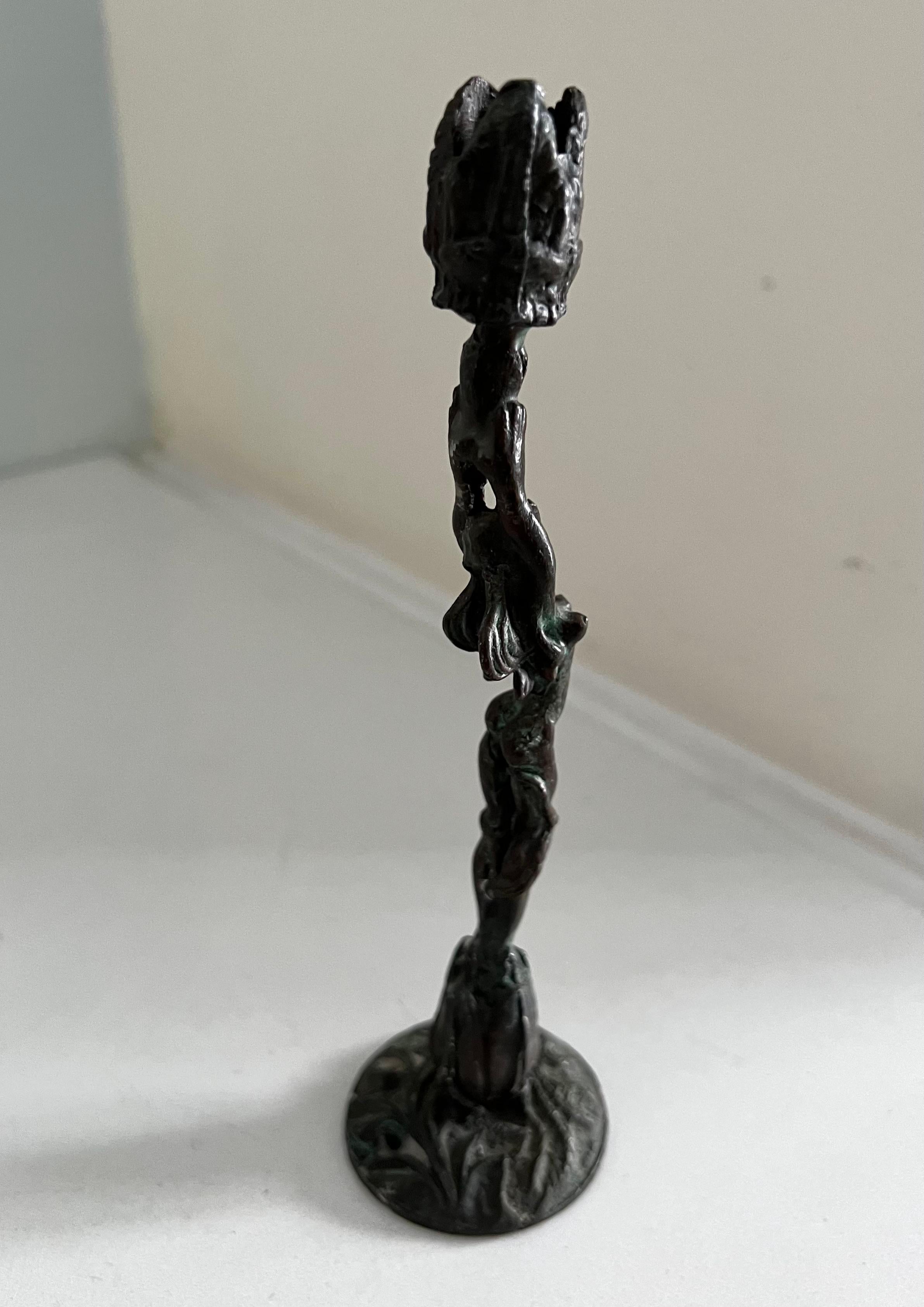 Art Nouveau Goddess Figurine Candlestick Holder For Sale 4