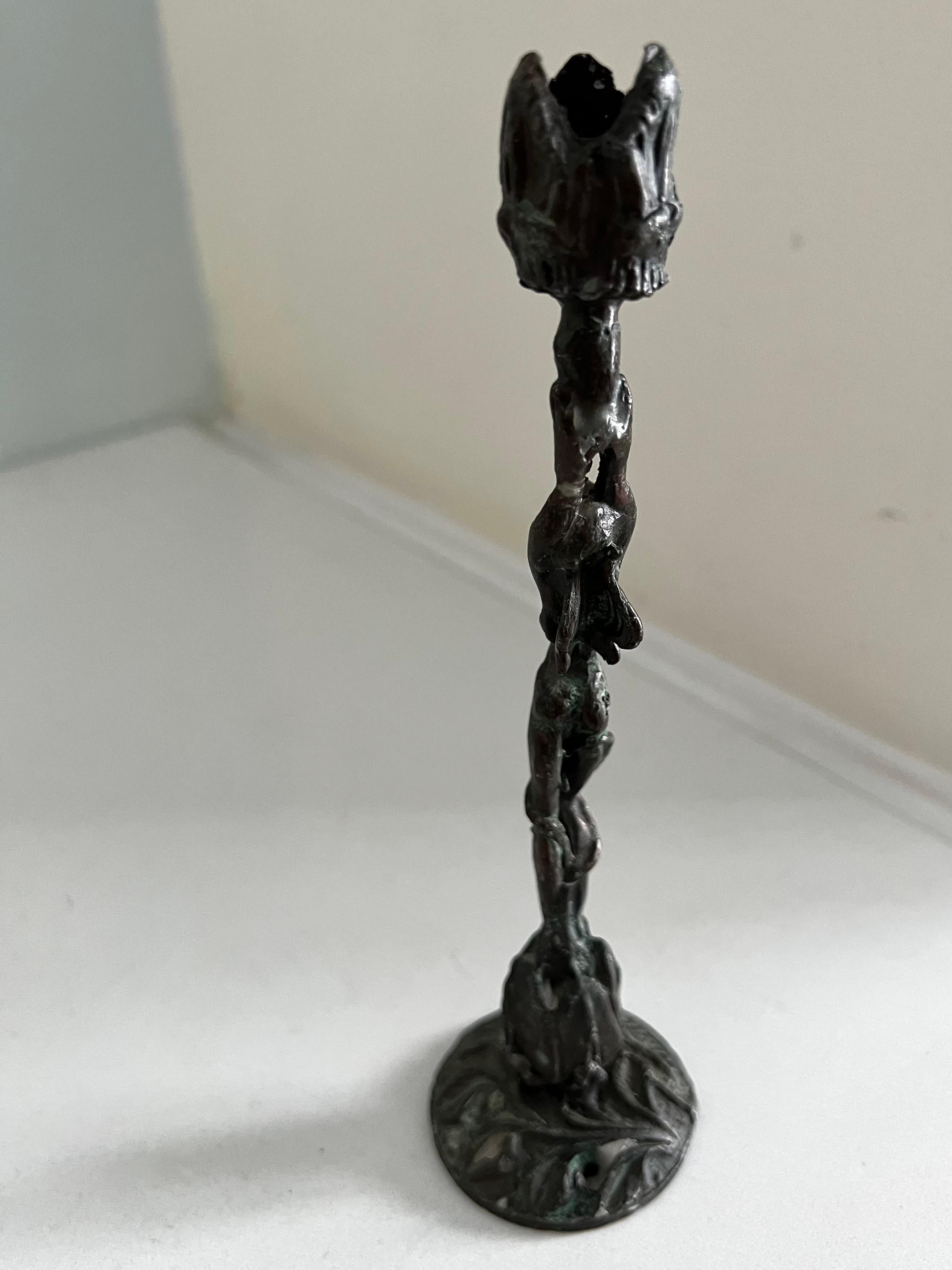 Portacandele con statuetta della dea in stile Art Nouveau in vendita 5