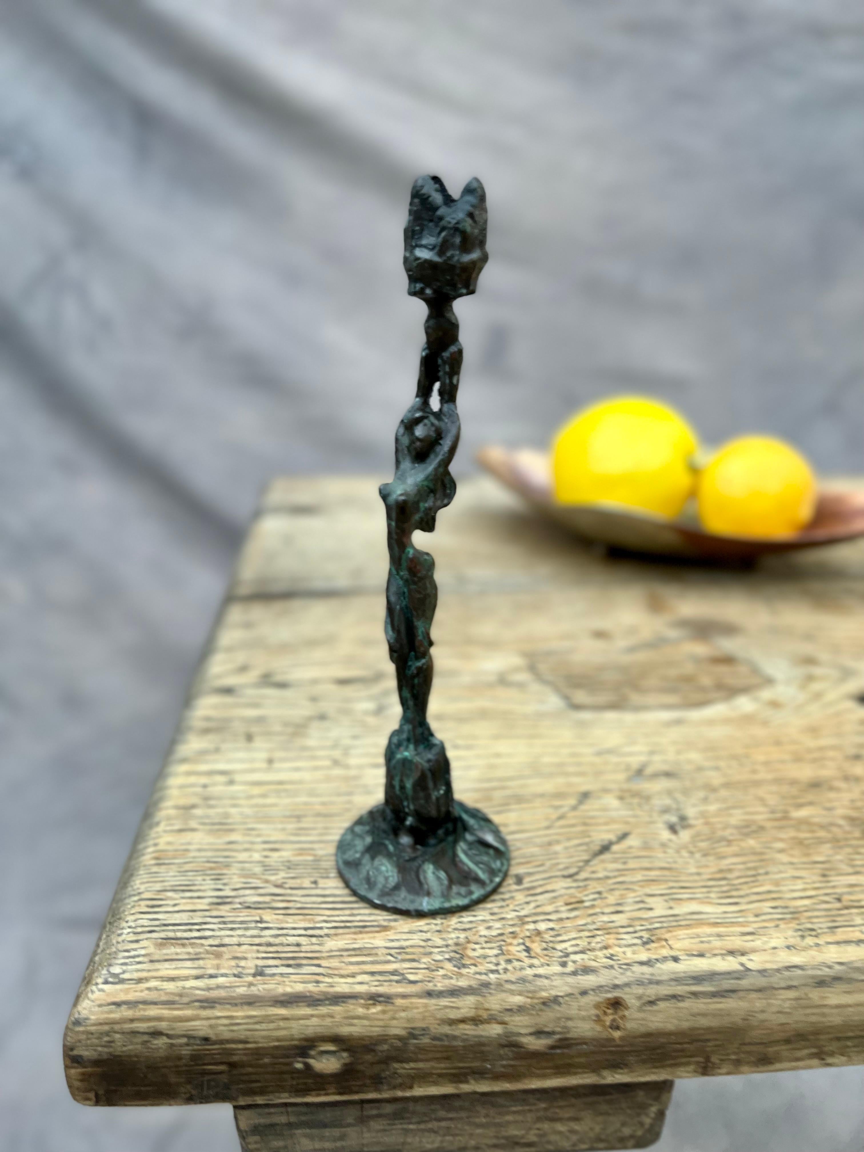 Art Nouveau Gttin Figur Kerzenhalter (Metall) im Angebot