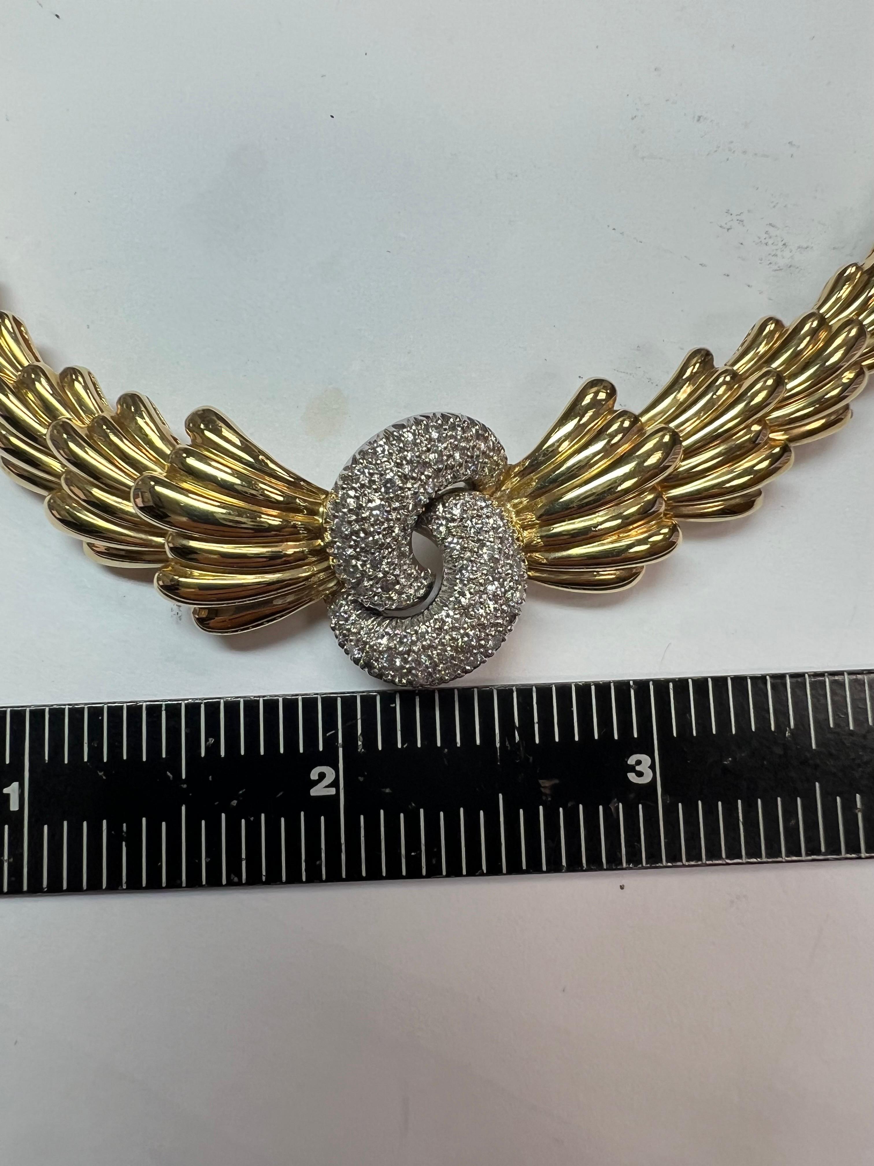 Art Nouveau Gold 1.05 Carat Natural Round Brilliant Diamond Necklace Circa 1960 For Sale 3