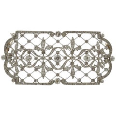 Art Nouveau Gold and Platinum Stomacher Brooch, circa 1900
